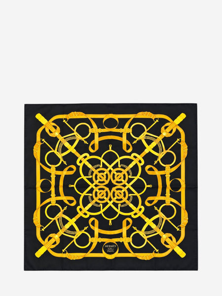 Black silk printed scarf product image