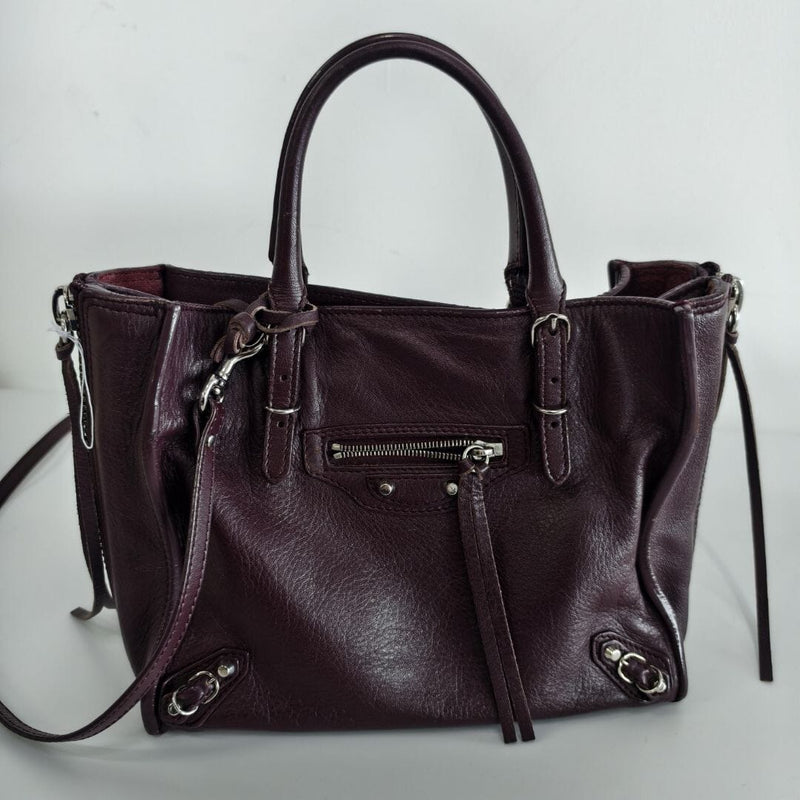 Burgundy Papier Zip Around mini tote Tote Bags Balenciaga 