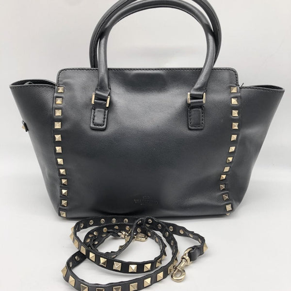 Black Rockstud leather tote bag alternate image