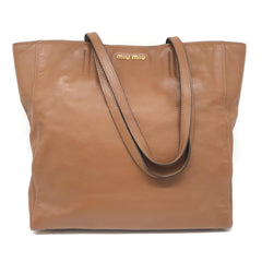 Brown Vitello Shopping tote bag Tote Bags Miu Miu 