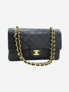 Chanel Black vintage 1989 medium lambskin Classic Double Flap bag