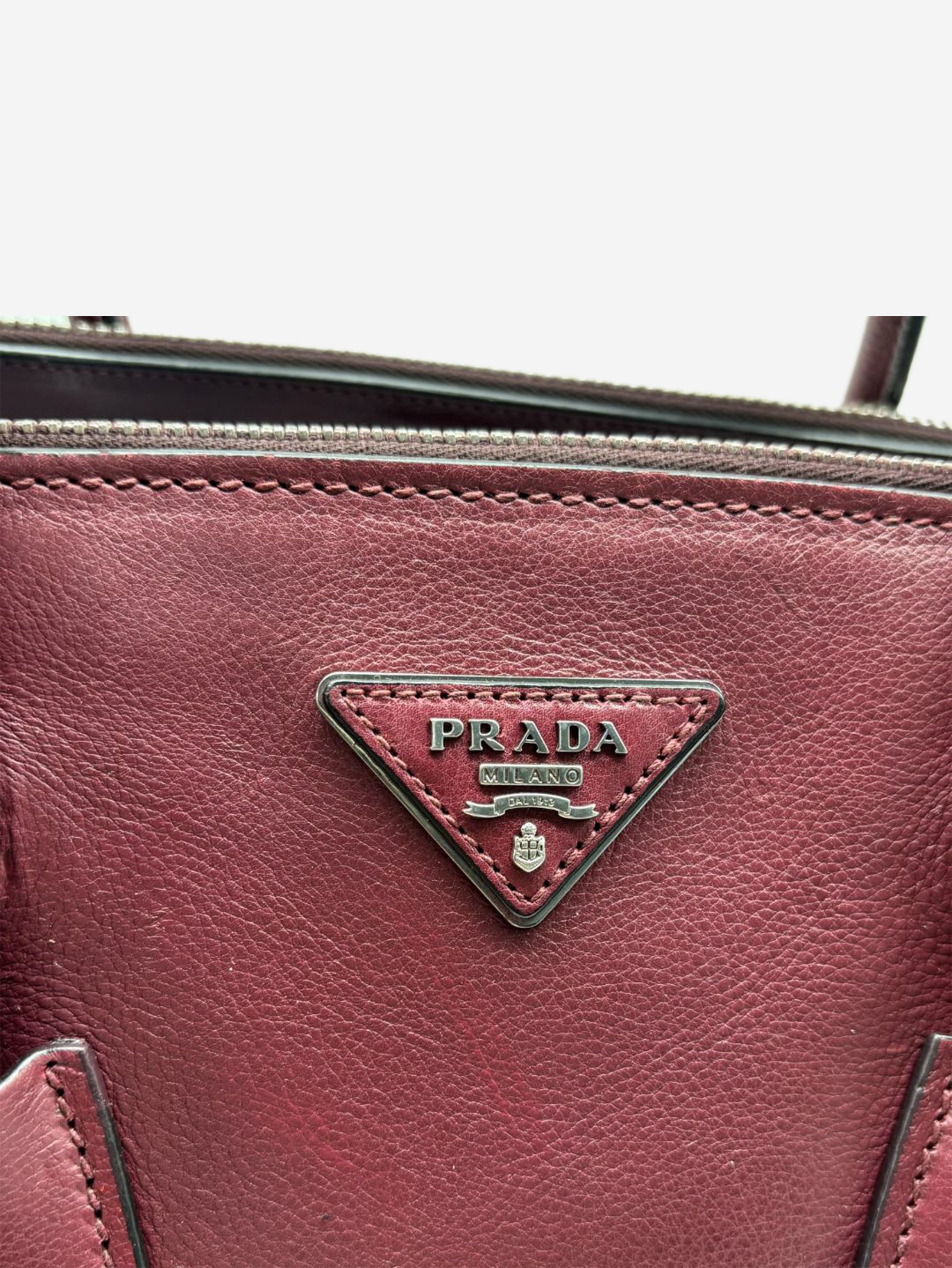 Burgundy Glace Calf Twin Pocket Satchel bag