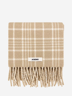 Beige checked L'Echarpe Carro scarf Scarves Jacquemus 