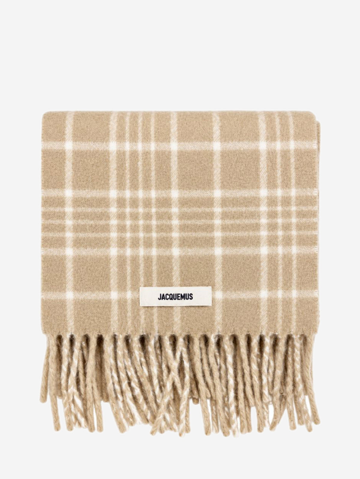 Beige checked L'Echarpe Carro scarf Scarves Jacquemus 