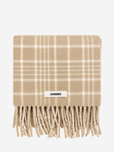 Beige checked L'Echarpe Carro scarf product image