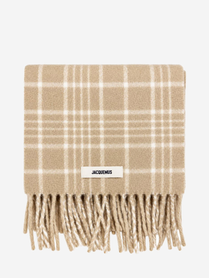 Beige checked L'Echarpe Carro scarf Scarves Jacquemus 