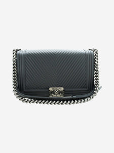 Chanel Dark grey 2014 V-stitch Boy bag