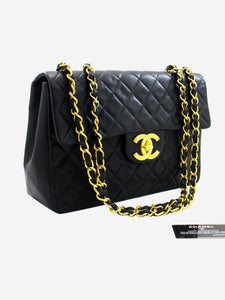 Chanel Black vintage 1994 lambskin maxi Classic Flap bag