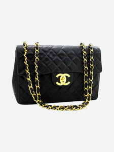 Chanel Black vintage 1994 lambskin maxi Classic Flap bag