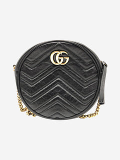 Black GG Marmont Round leather bag Cross-body bags Gucci 