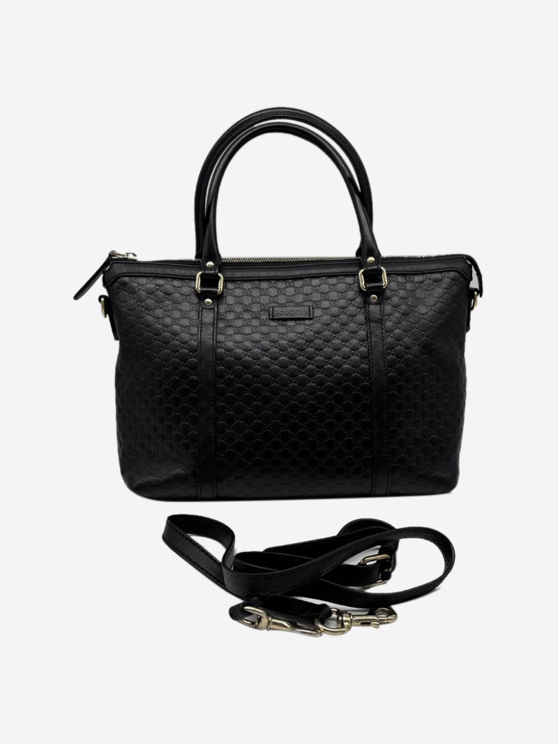 Black Micro Guccissima leather 2way bag