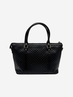Black Micro Guccissima leather 2way bag