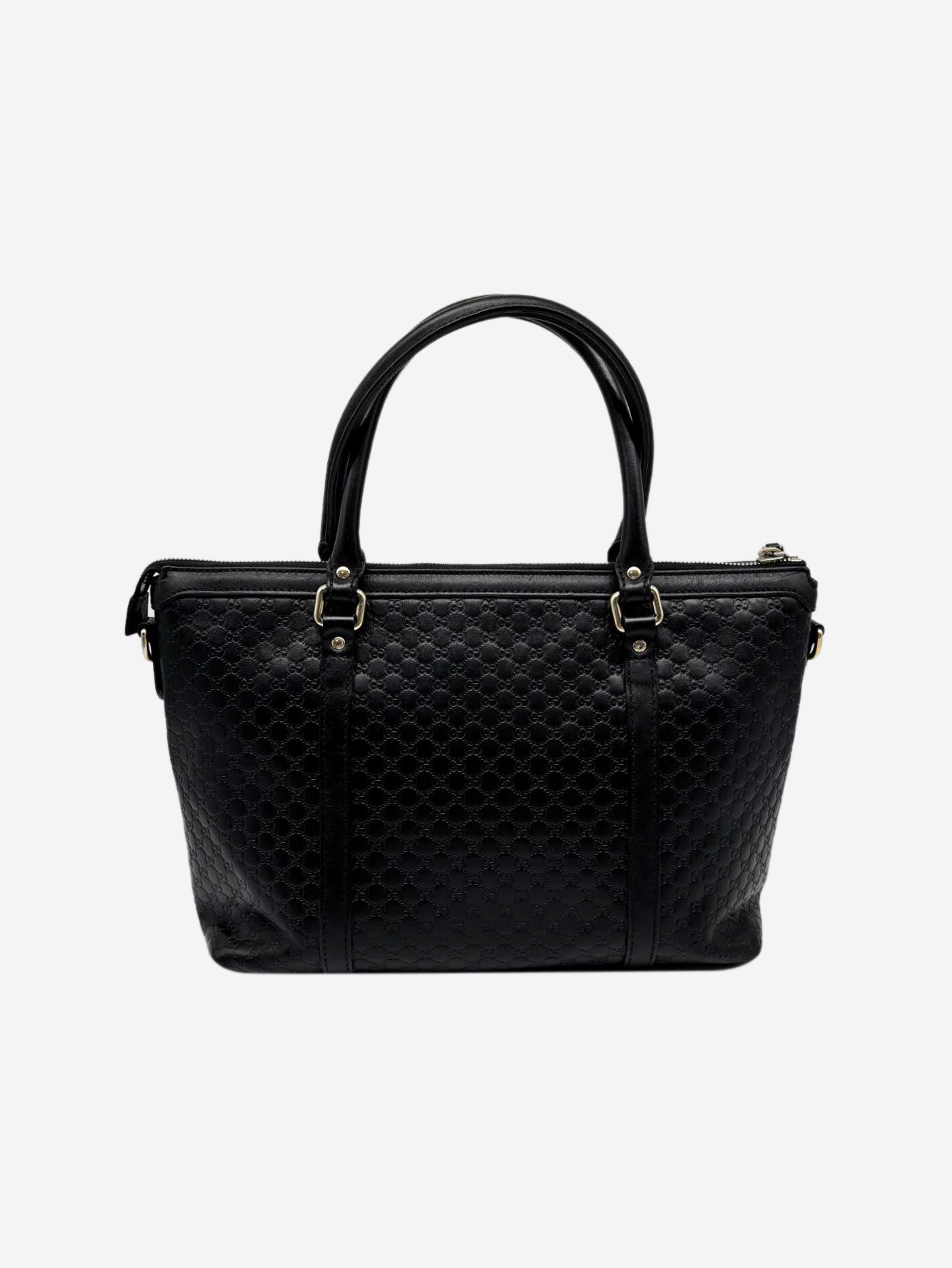 Black Micro Guccissima leather 2way bag