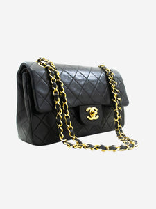 Chanel Black vintage 1989 lambskin Classic Double Flap bag