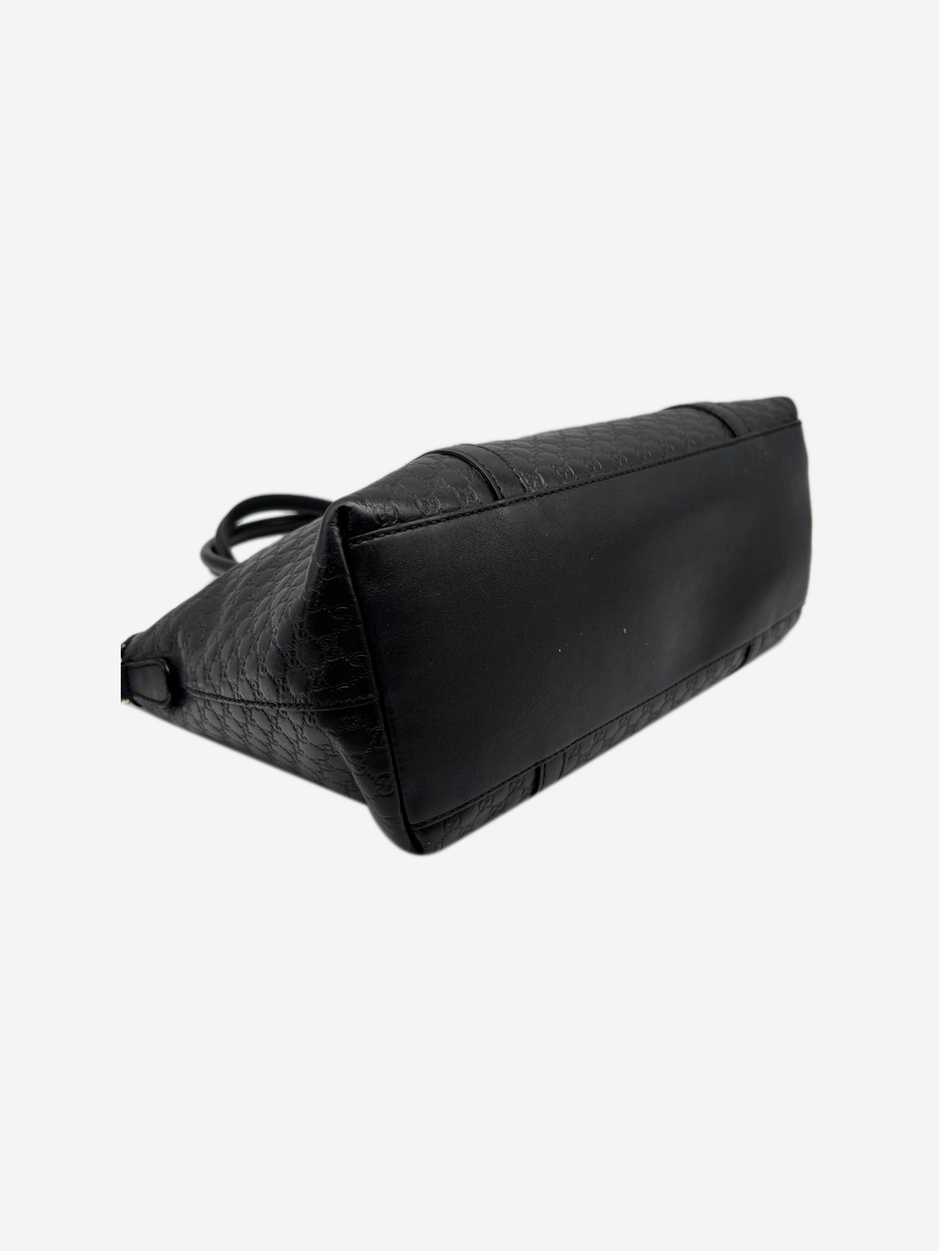 Black Micro Guccissima leather 2way bag