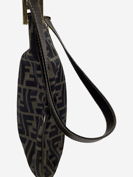 Brown FF Zucca nylon shoulder bag alternate image