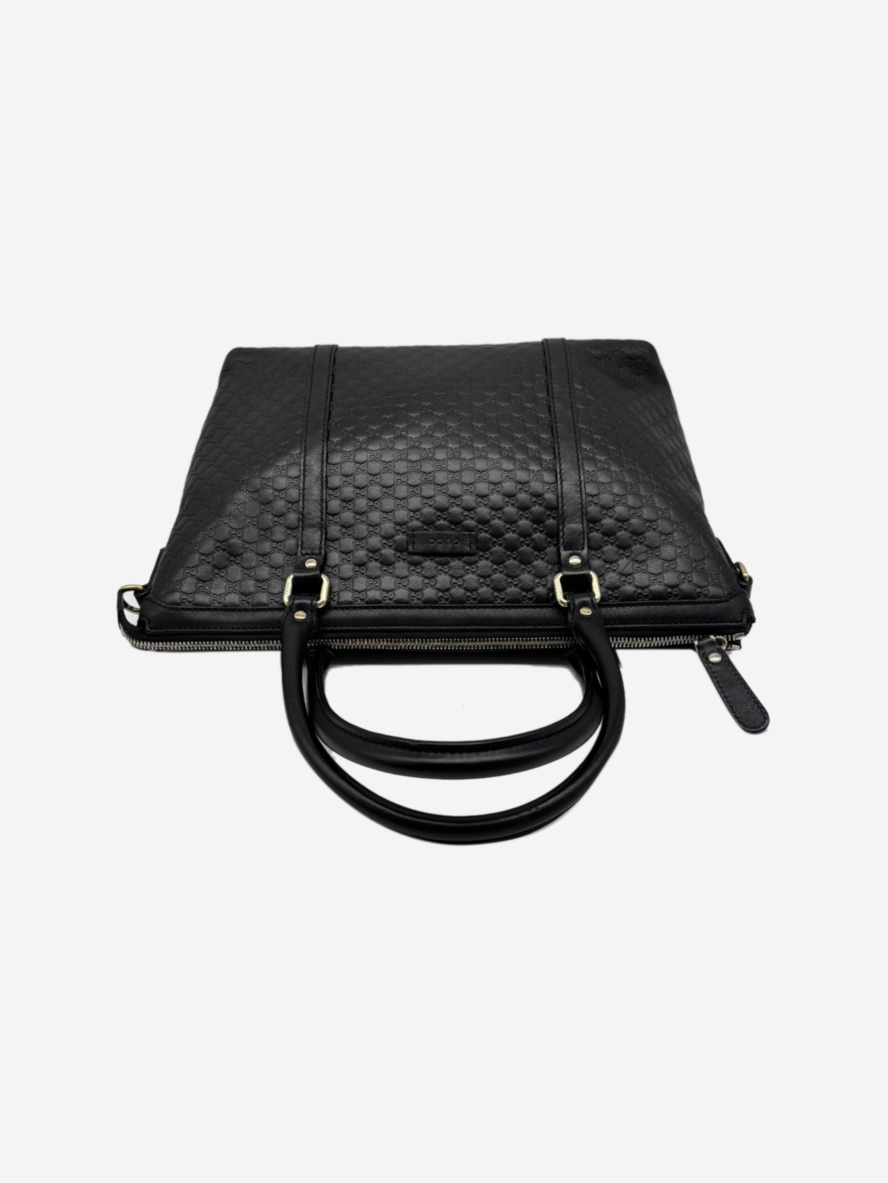 Black Micro Guccissima leather 2way bag