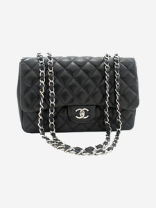 Chanel Black 2009 jumbo caviar Classic single flap bag