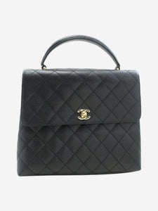 Chanel Black vintage 2002 Caviar leather Kelly top handle bag