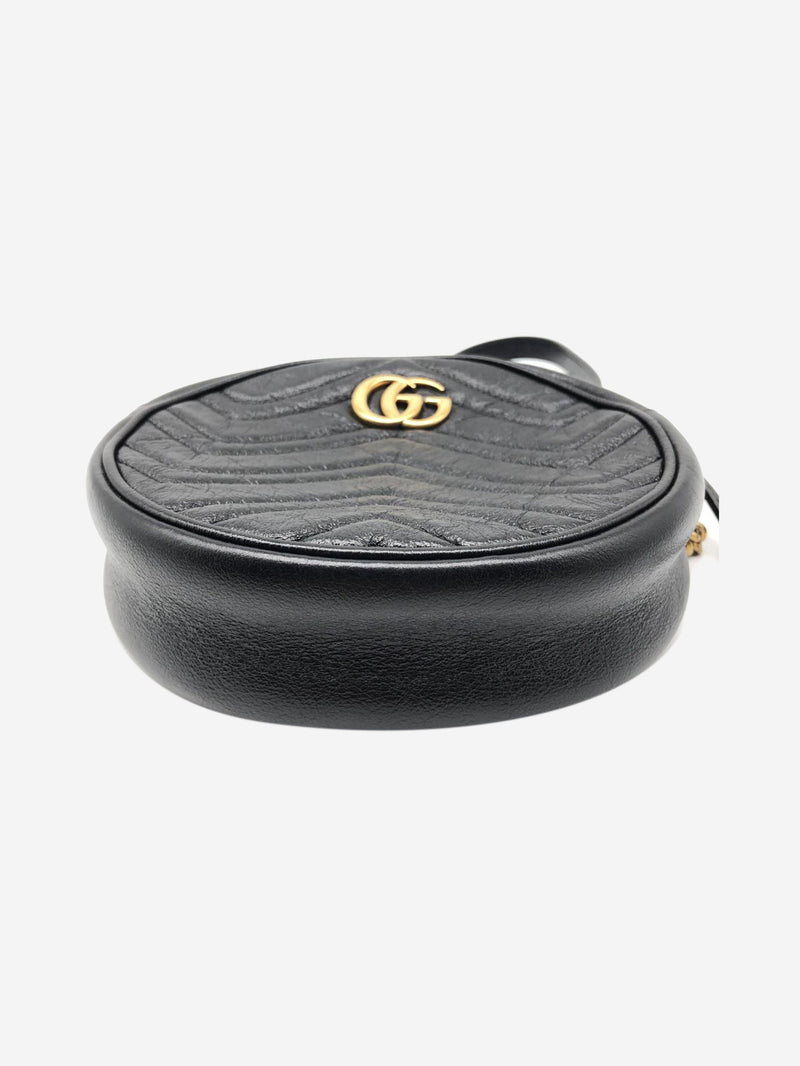 Black GG Marmont Round leather bag Cross-body bags Gucci 
