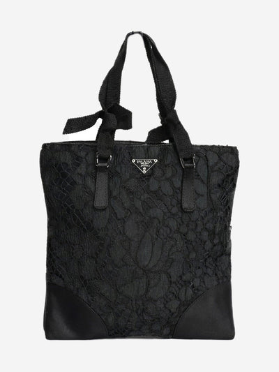 Black mini lace top handle bag Shoulder bags Prada 
