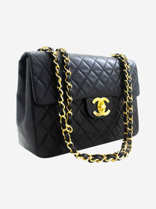 Chanel Black vintage 1991 lambskin maxi Classic Flap bag