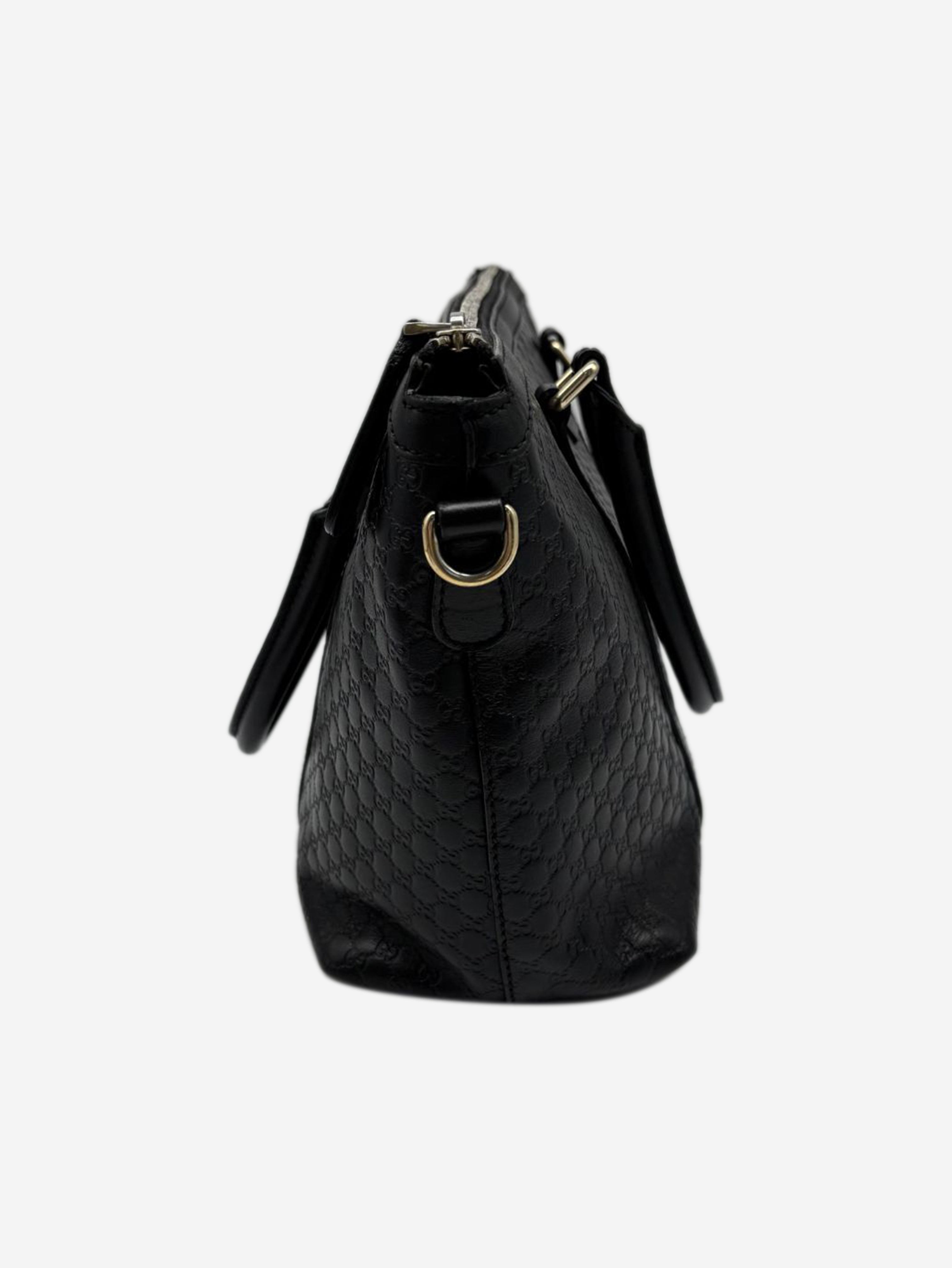 Black Micro Guccissima leather 2way bag