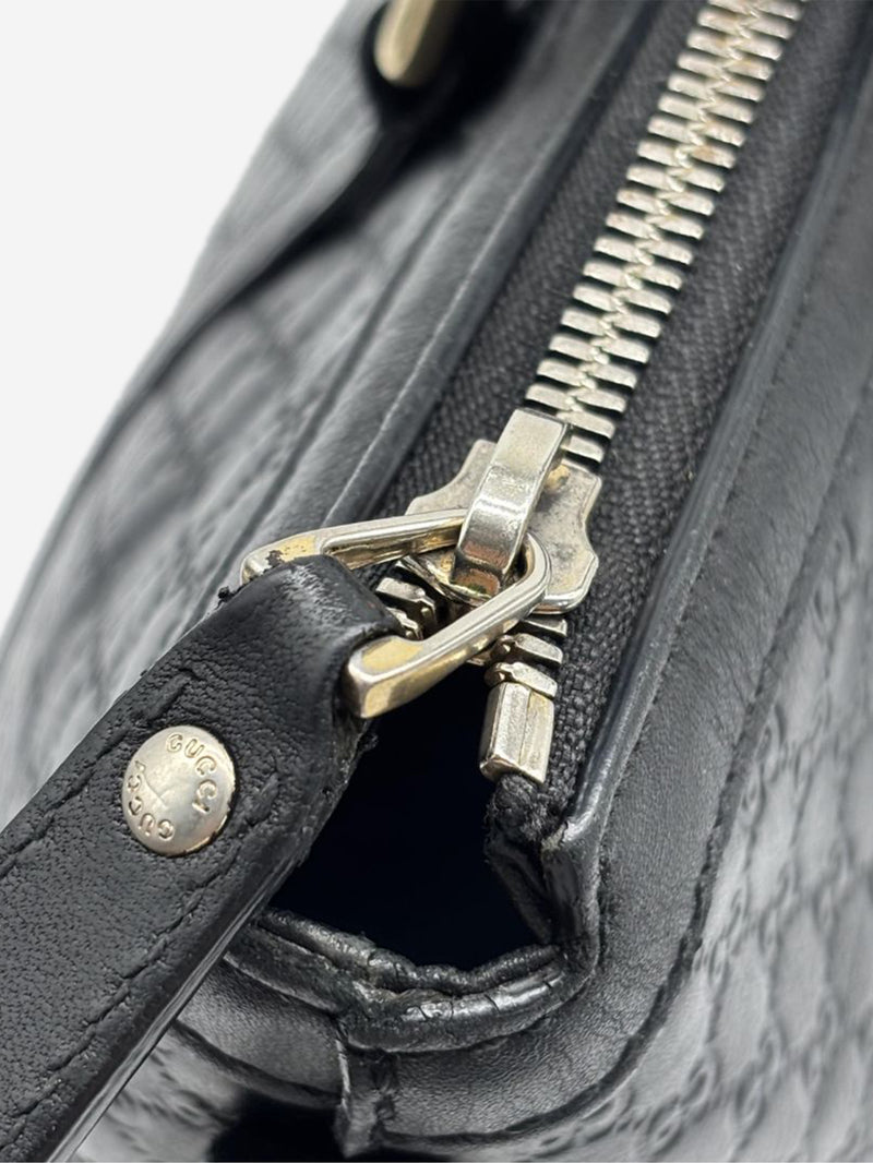 Black Micro Guccissima leather 2way bag