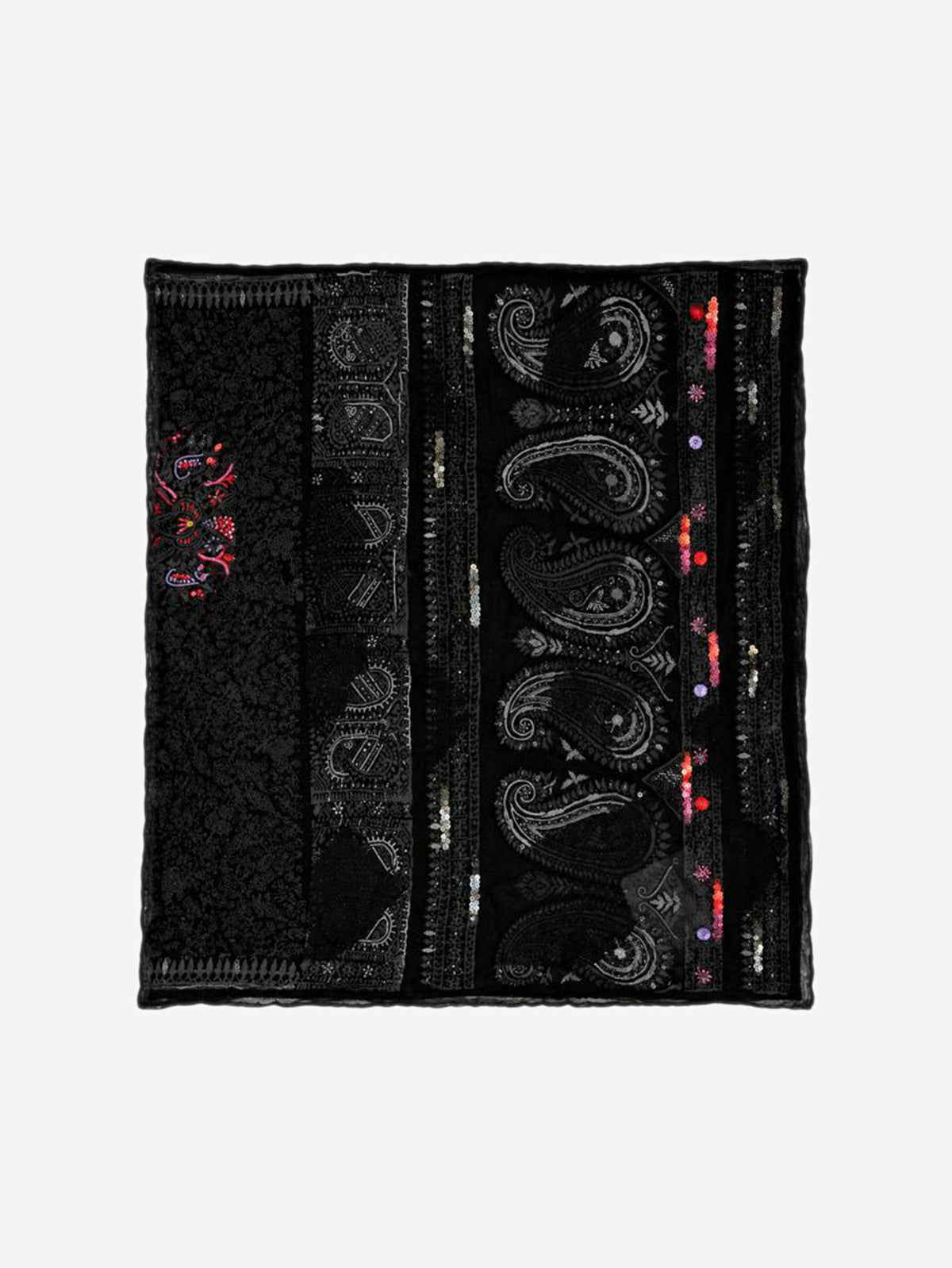 Black beaded silk scarf Scarves Etro 