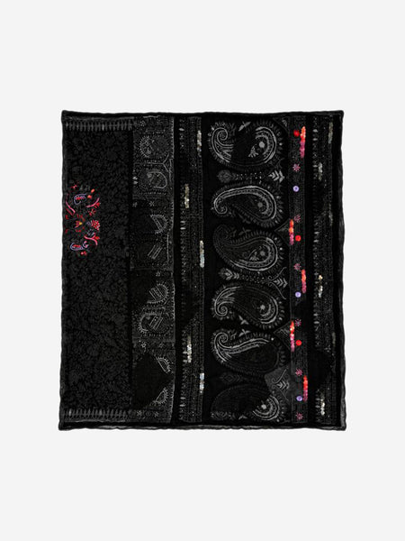 Black beaded silk scarf product image