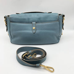 Blue Vitello Daino Flap-Lock Messenger bag