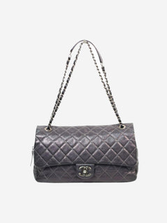Dark grey 2012 Shiva Single Flap caviar shoulder bag