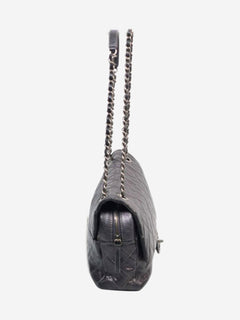 Dark grey 2012 Shiva Single Flap caviar shoulder bag