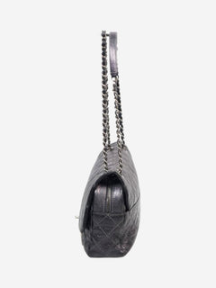 Dark grey 2012 Shiva Single Flap caviar shoulder bag