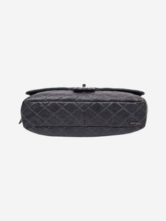 Dark grey 2012 Shiva Single Flap caviar shoulder bag