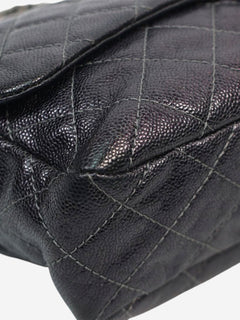 Dark grey 2012 Shiva Single Flap caviar shoulder bag