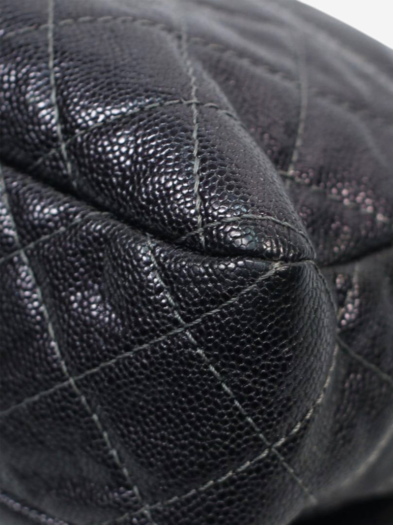 Dark grey 2012 Shiva Single Flap caviar shoulder bag