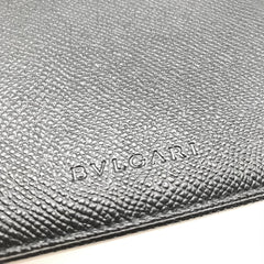 Black grained leather 2 folds wallet Wallets, Purses & Small Leather Goods Bvlgari 