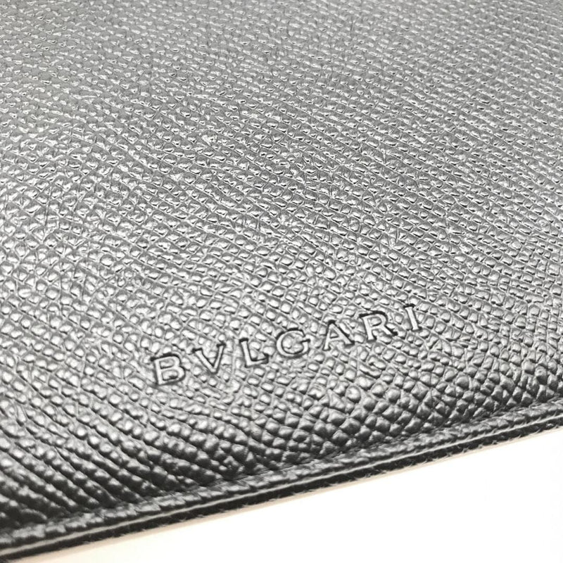 Black grained leather 2 folds wallet Wallets, Purses & Small Leather Goods Bvlgari 