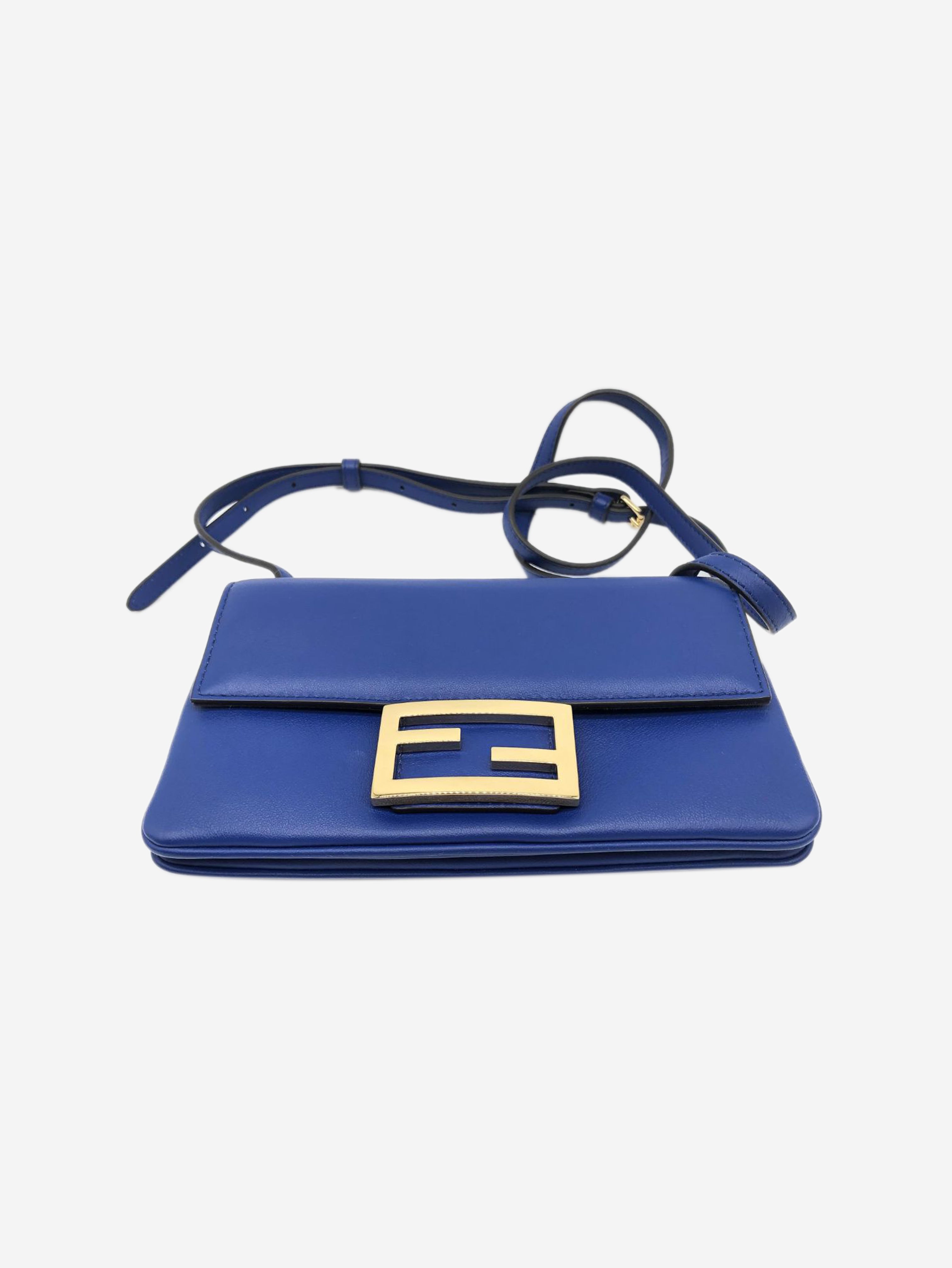 Blue Duo Baguette leather shoulder bag