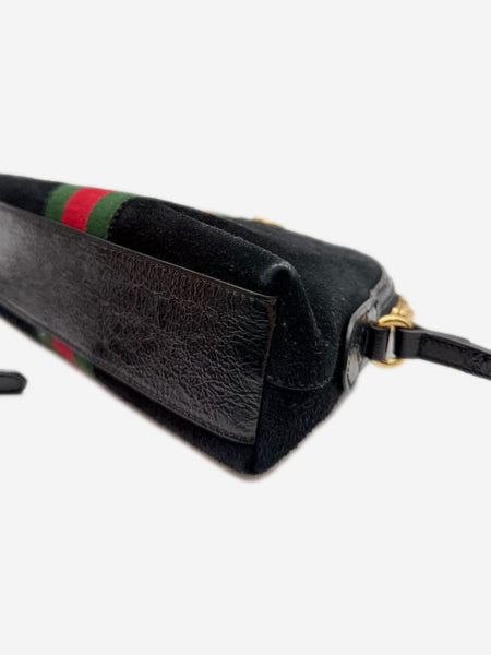 Black suede Ophidia shoulder bag alternate image