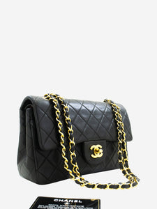 Chanel Black vintage 1989 lambskin Classic Double Flap bag