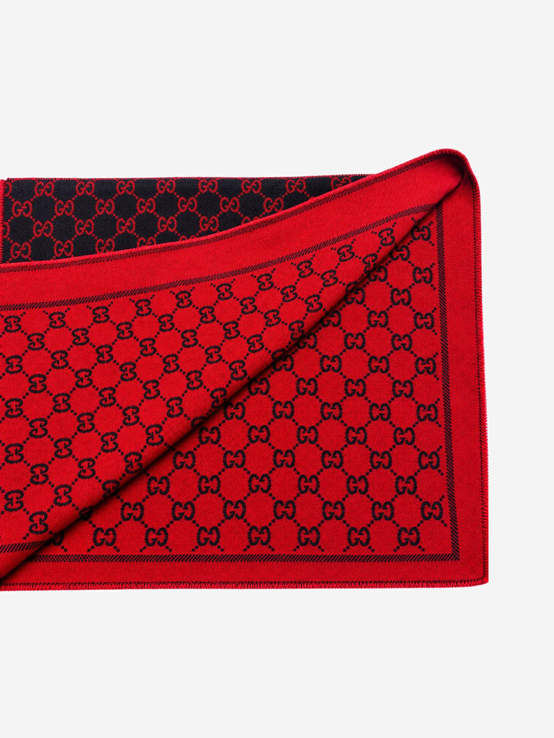 Navy and red monogram wool scarf Scarves Gucci 