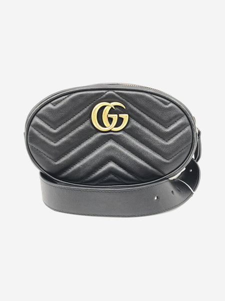 Black GG Marmont leather belt bag product image