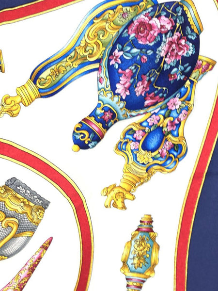 Blue silk perfume printed scarf alternate image