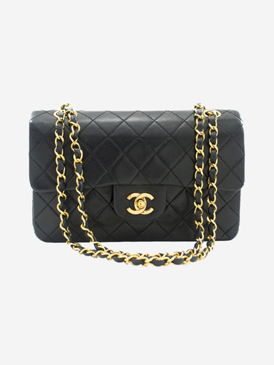 Black vintage 1986 small Classic double flap bag Shoulder Bag Chanel 