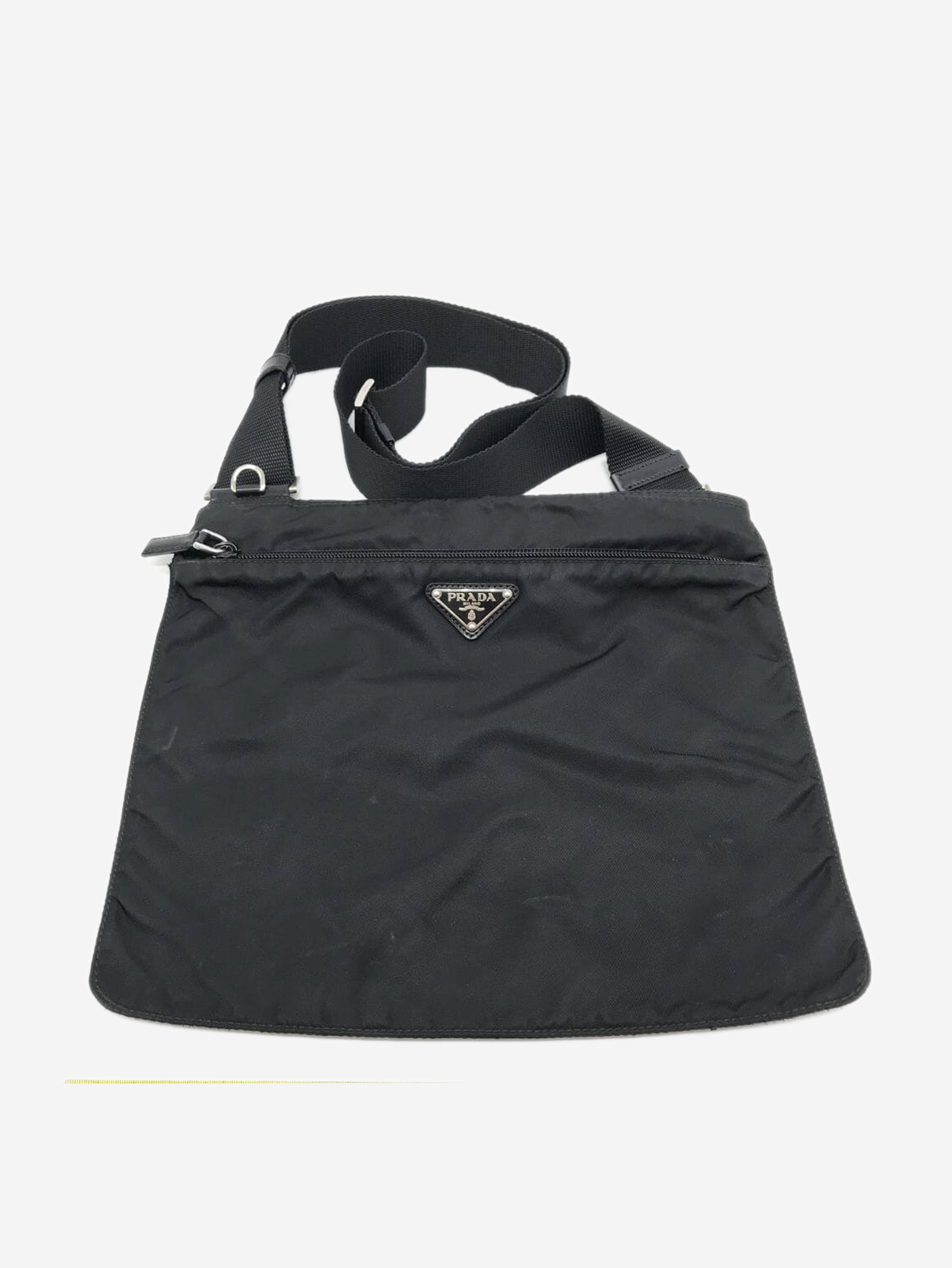 Black nylon crossbody messenger bag Shoulder bags Prada 