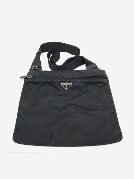 Black nylon crossbody messenger bag product image