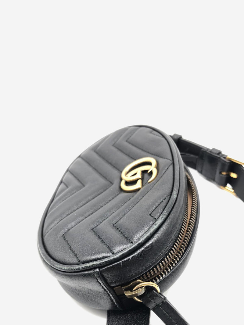Black GG Marmont leather belt bag