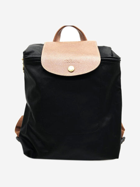 Black nylon backpack product image